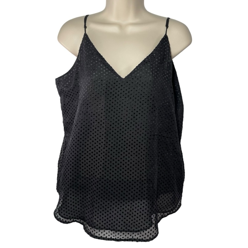 NWT Express Swiss dot cami tank top sheer black SZ M